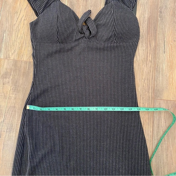 Ardene Black and Gray Striped Ribbed Dress - Picture 14 of 14